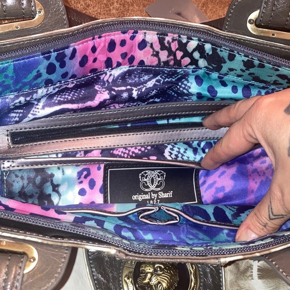 Sharif Brown and tan calf Leather shoulder Bag NWT… - Picture 10 of 12